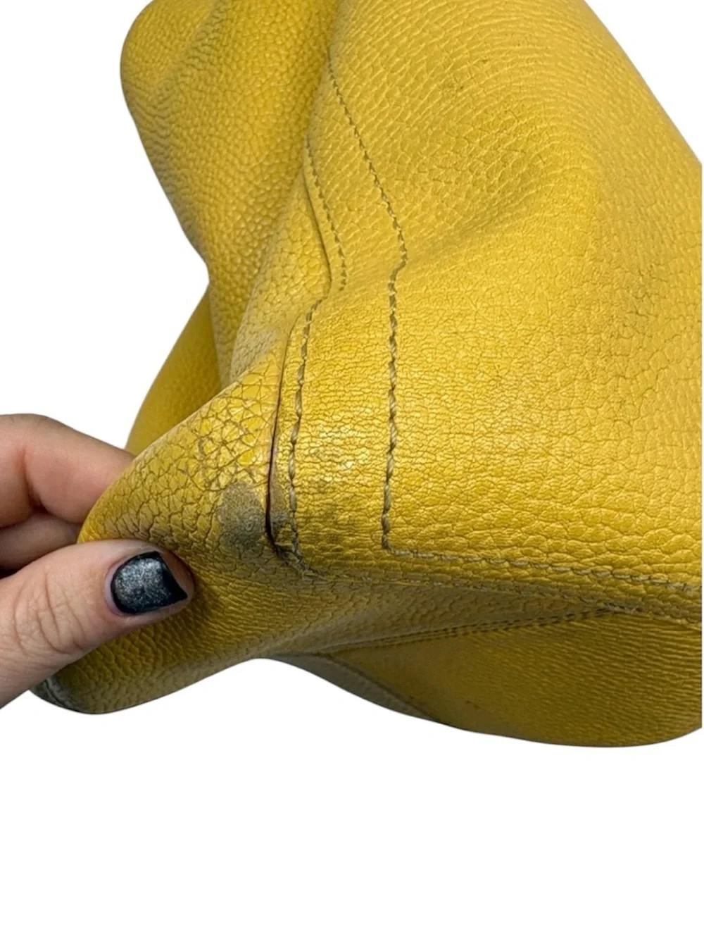 Kate Spade Yellow Pebbled Leather Side Pockets Hobo Bag BLEMISH